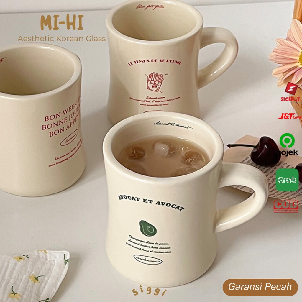 Jual [siggi] MIHI Korean Aesthetic Glass / Mug Estetik / Gelas
