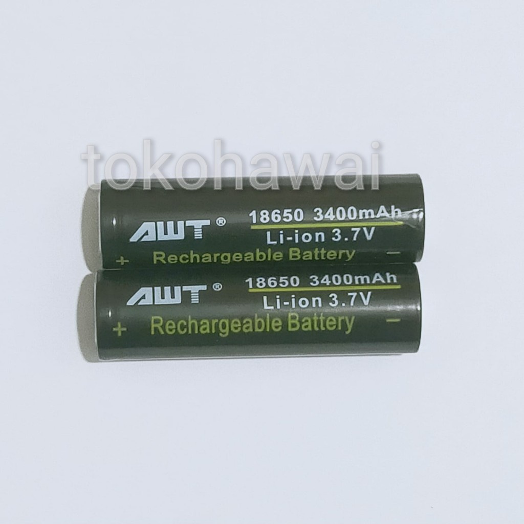 Jual Baterai AWT 18650 3000mah 3.7V hitam (1baterai) | Shopee Indonesia
