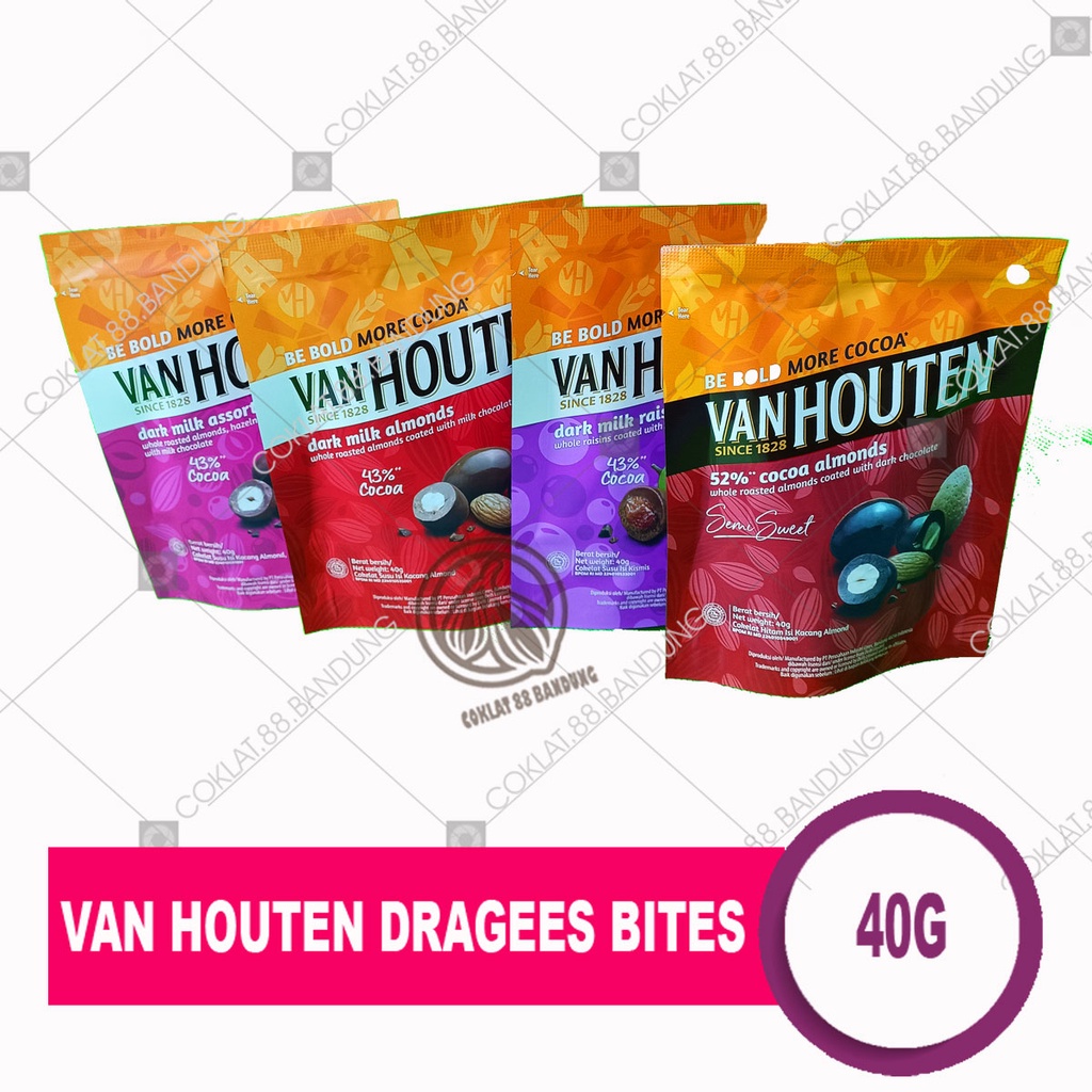 Jual Dijual VAN HOUTEN 40GR DARK MILK COKELAT DRAGEES POUCH - COKLAT