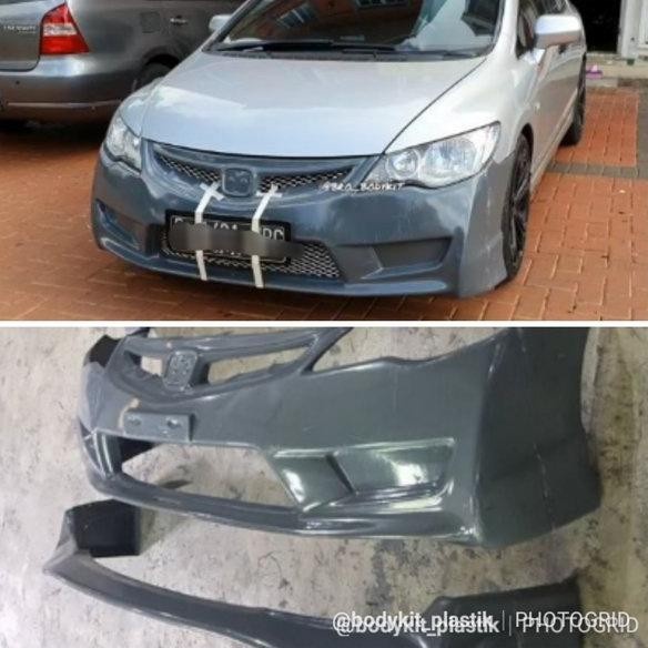 Jual 09 bodykit bumper depan lips honda civic fd type r GRT Duraflex ...