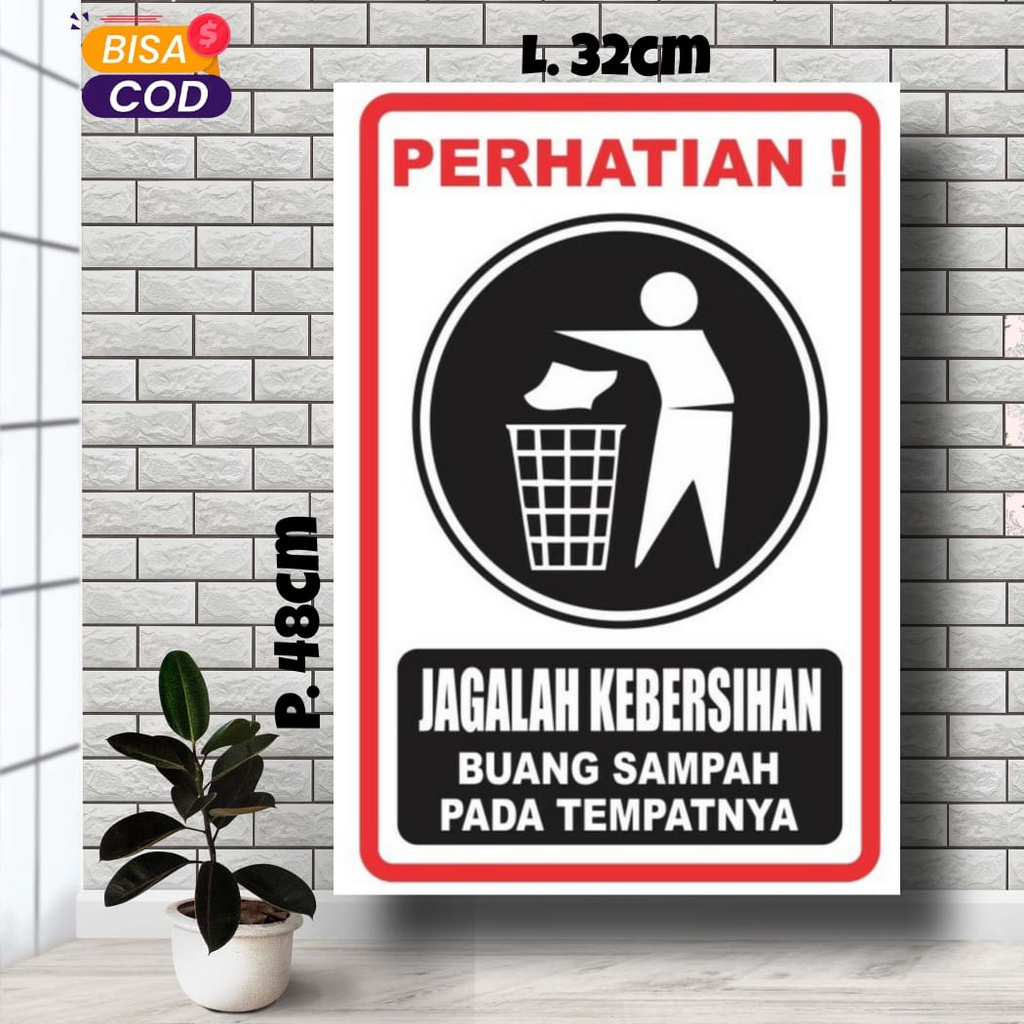 Jual Poster Jagalah Kebersihan Jangan Buang Sampah Sembarangan Ukuran