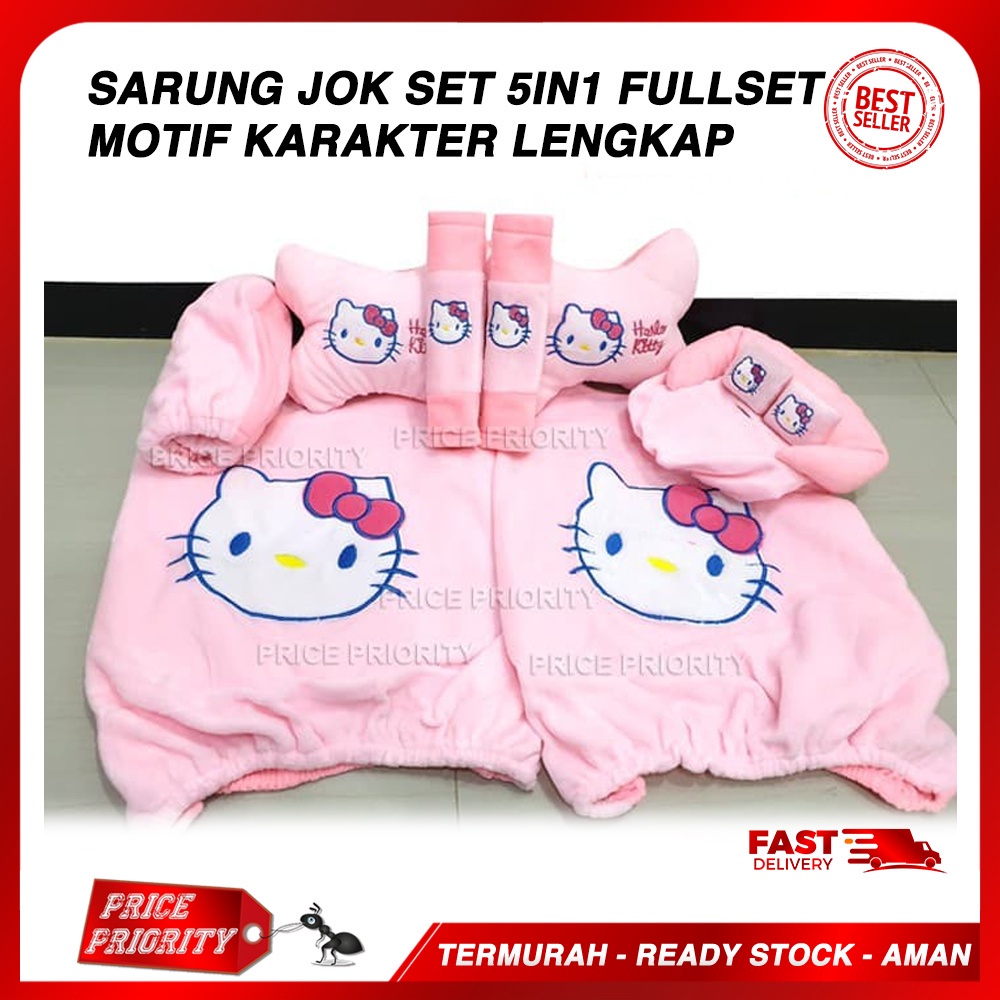 Jual Sarung Jok Mobil 5in1 Model Rompi UNIVERSAL Karakter / Paket Hemat ...