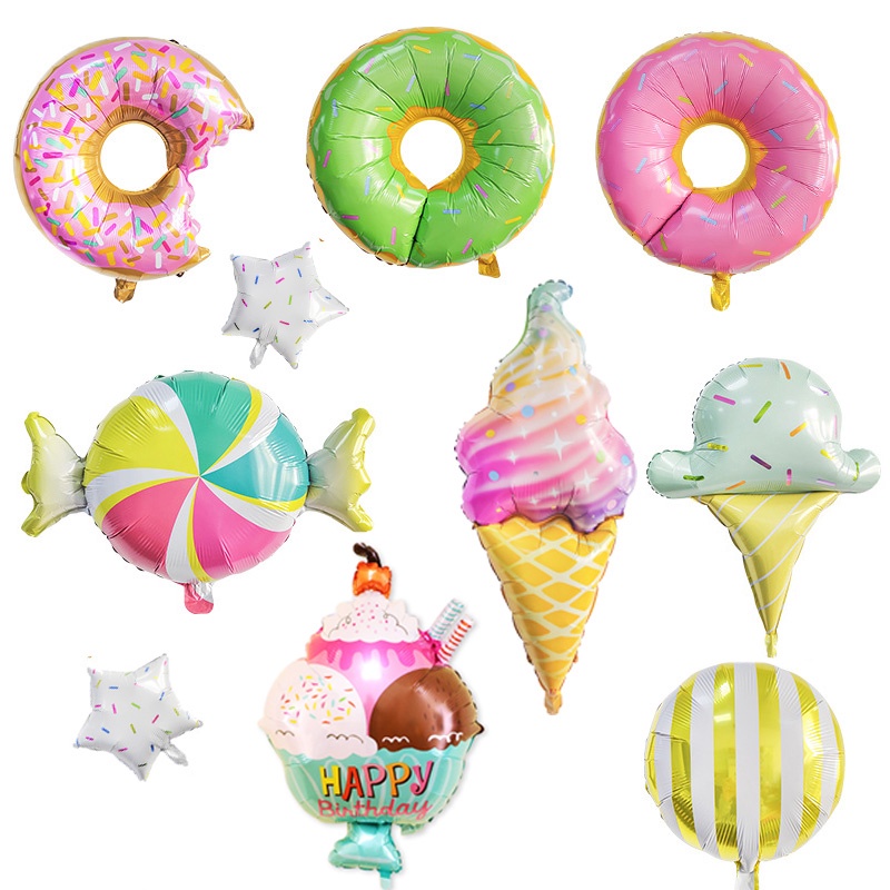 Jual Balon Karakter Donat Es Krim Permen Ukuran Jumbo Balon Ulang Tahun