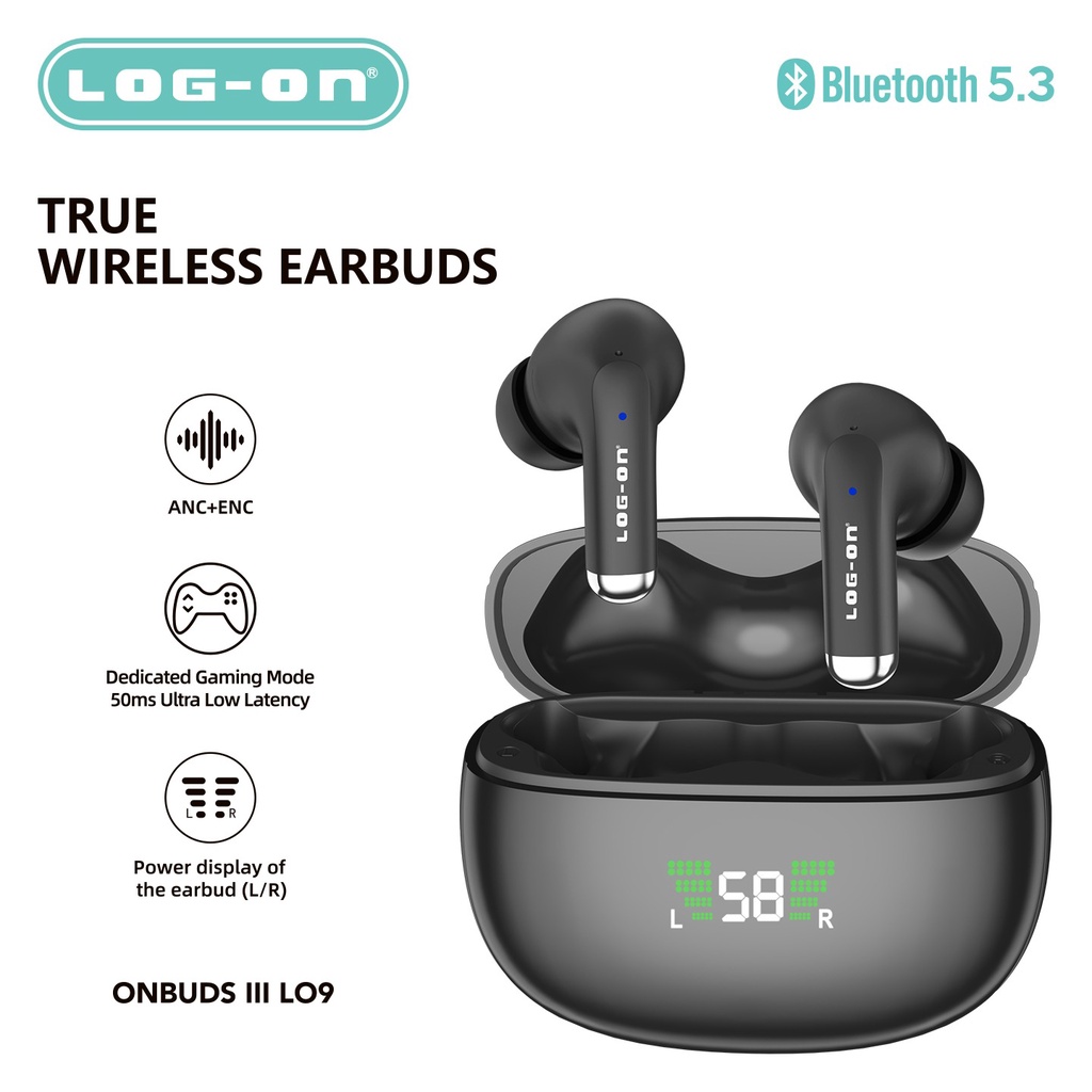 Jual LOG ON TWS WIRELESS EARPHONE ONBUDS III LO9 BT5.3 ANC + ENC TRUE ...