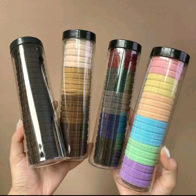 Jual TMALL88 Ikatan Rambut Wanita per box ikat rambut polos | Shopee ...