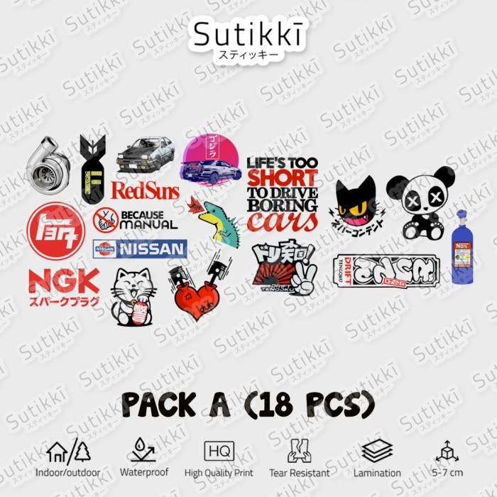 Jual Sticker Pack Logo Japan Domestic Market Car Jdm Mobil Stiker