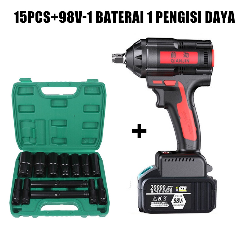 Jual 98V Cordless Impact Wrench - Mesin Impact Wrench Baterai Charger ...