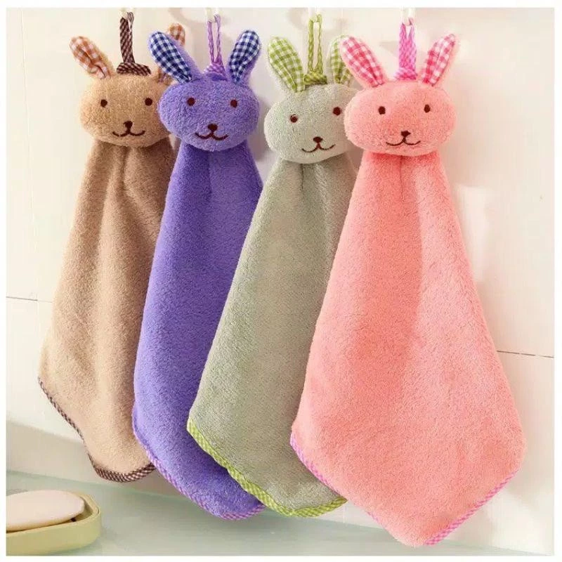 [UNIK88] Kain Lap Tangan Kelinci Handuk Lap Tangan Lucu Karakter Bunny Hand Towel | AutoStock