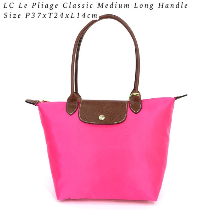Longchamp Le Pliage Small Long Handle Classic 100 Merah