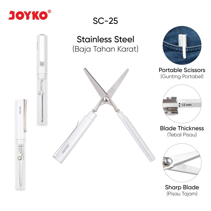 Jual Gunting Portable Scissors Joyko SC-25 | Shopee Indonesia