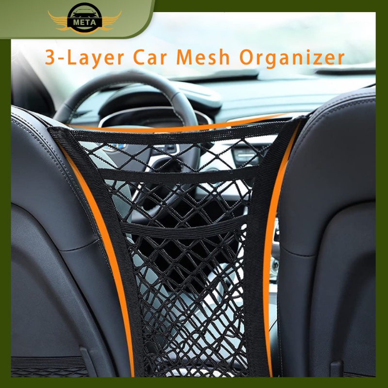 Jual 3-Lapis Car Net Storage Organizer Mobil Tas Jaring Mesh ...