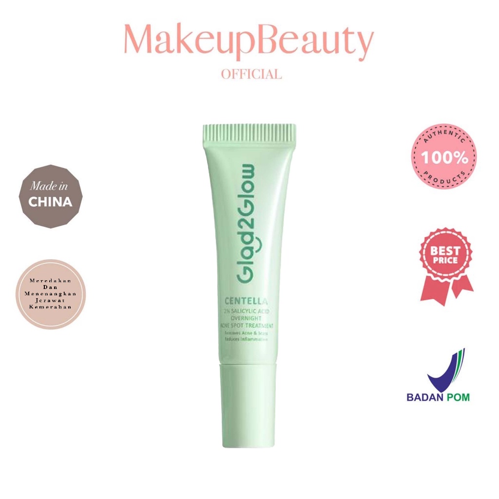 Jual GLAD2GLOW 2 Salicylic Acid Overnight Acne Spot Cream Treatment 5g