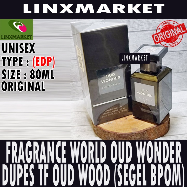 Jual FRAGRANCE WORLD OUD WONDER EDP FOR UNISEX 80ML (DUPES TF OUD WOOD ) Shopee Indonesia