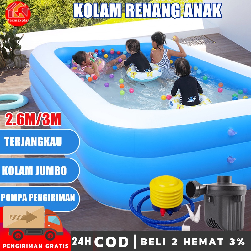 Jual Kolam Renang Anak Dan Bayi Jumbo Tiup Karet Besar Family ...