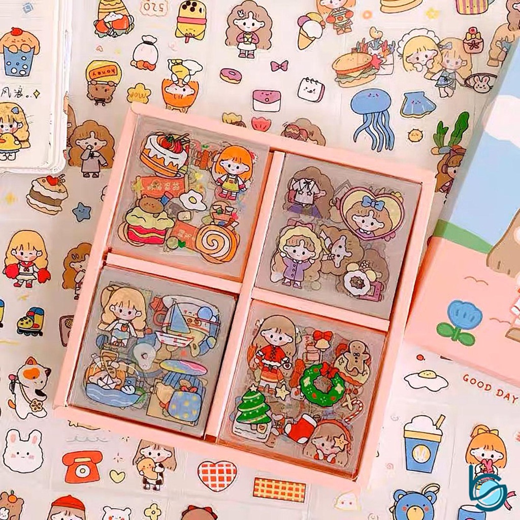 Jual Stiker Lucu Kartun Set Stiker PET Tahan Air Stiker Hadiah Lucu ...