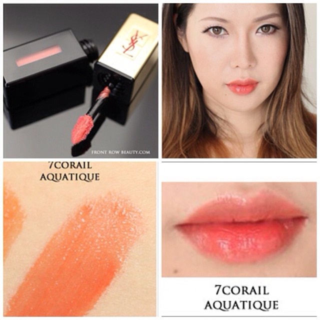 BPOM BEST SELLER Lipstick YSL Rouge Pur Couture Vernis a Levres Glossy Stain 07 Corail Aquatique ORIGINAL