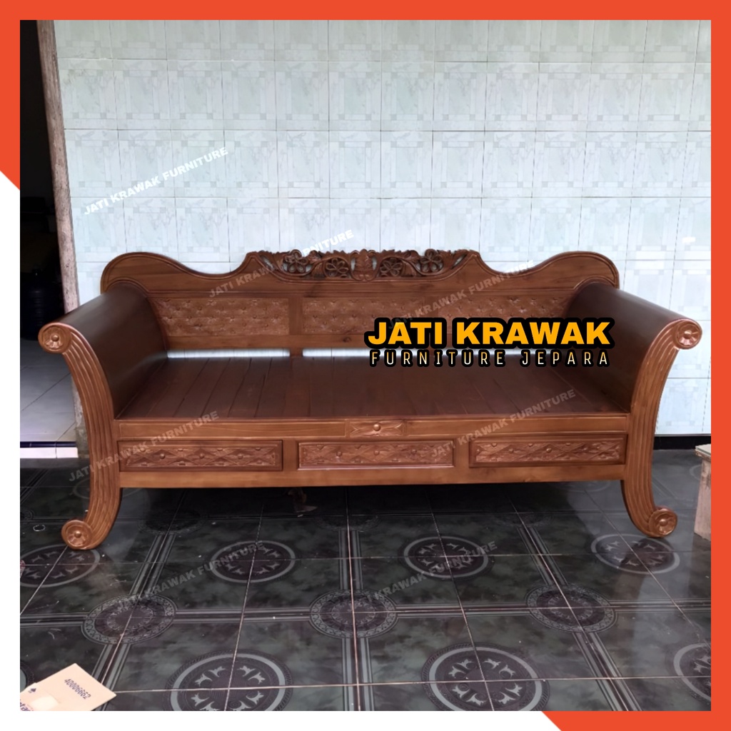 Jual Sofa Bangku Madura Menara Bale Daybed Kayu Jati Ukiran Jepara