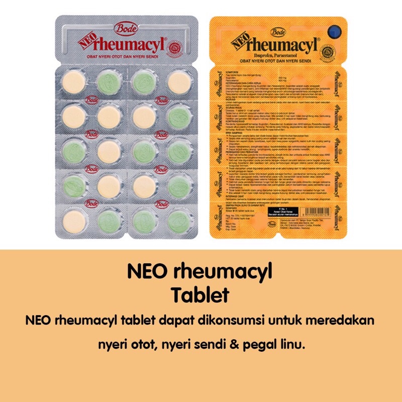 Jual Neo Rheumacyl Per Lembar Isi 20 Tablet / Obat Pegel-Pegel, Nyeri ...