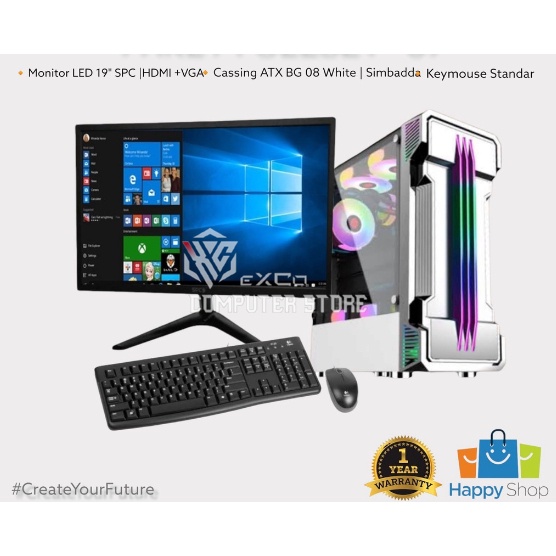 103 WIN11の自作パソコン＋19インチモニター 新品SSD120GB＋500GB