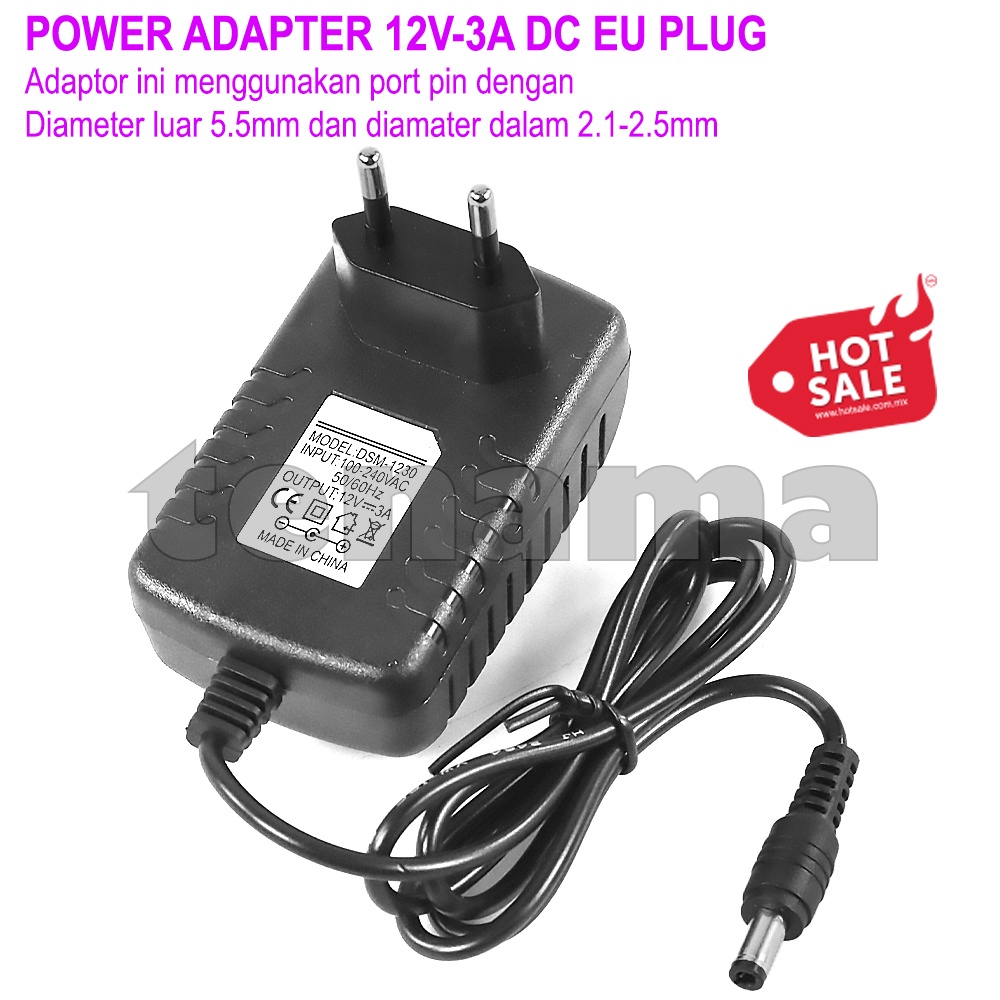 Jual Power Adaptor Listrik DC 12V 3 Ampere Power Supply | Shopee Indonesia