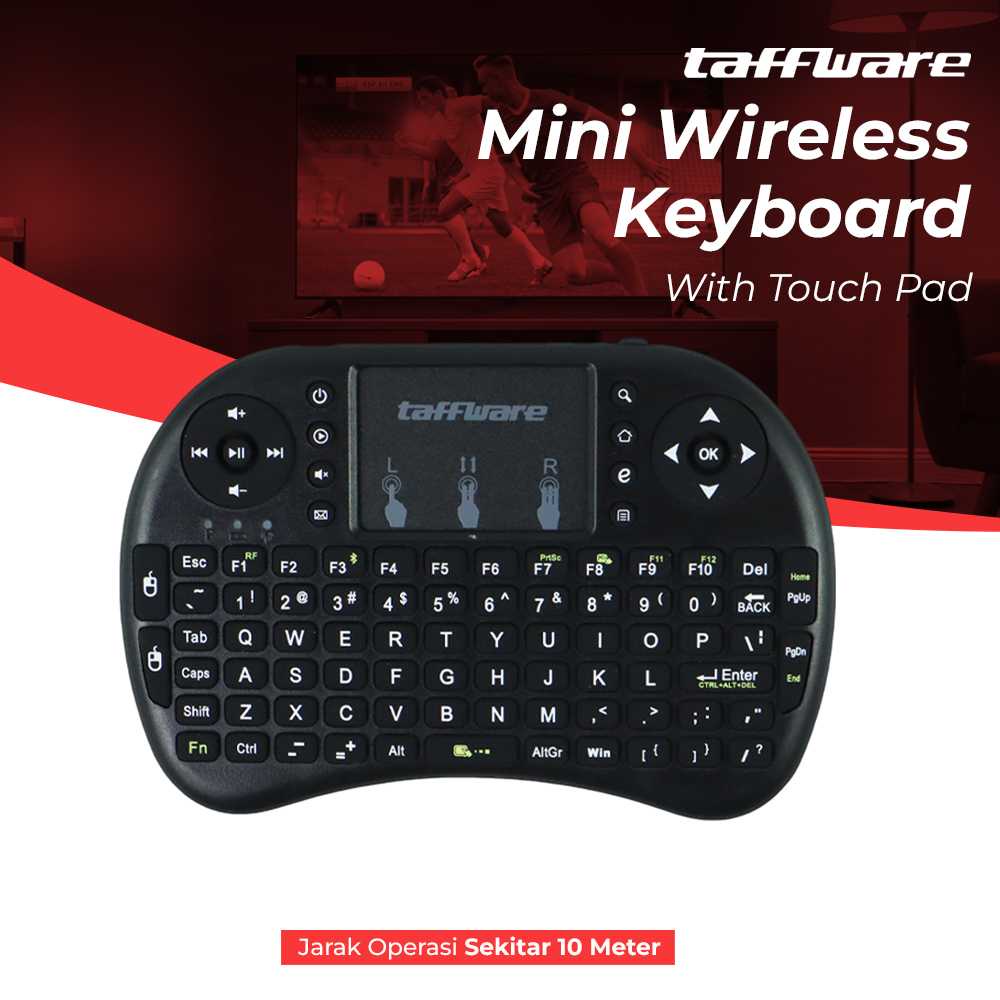 Jual Taffware Mini Keyboard Wireless 2.4 GHz Bluetooth Touch Pad - i8 ...