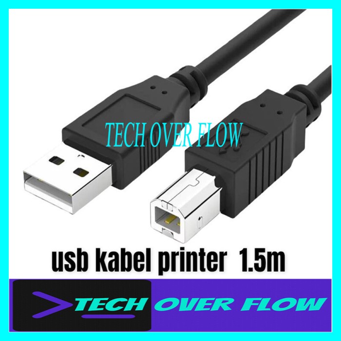 Jual kabel printer / kabel printer 1.5m / Tech Over Flow | Shopee Indonesia