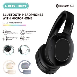 LOG ON HEADPHONE STEREO FULL BASS WIRELESS BT5.3 WIRED 2IN1 HEARON8 LO-HP8