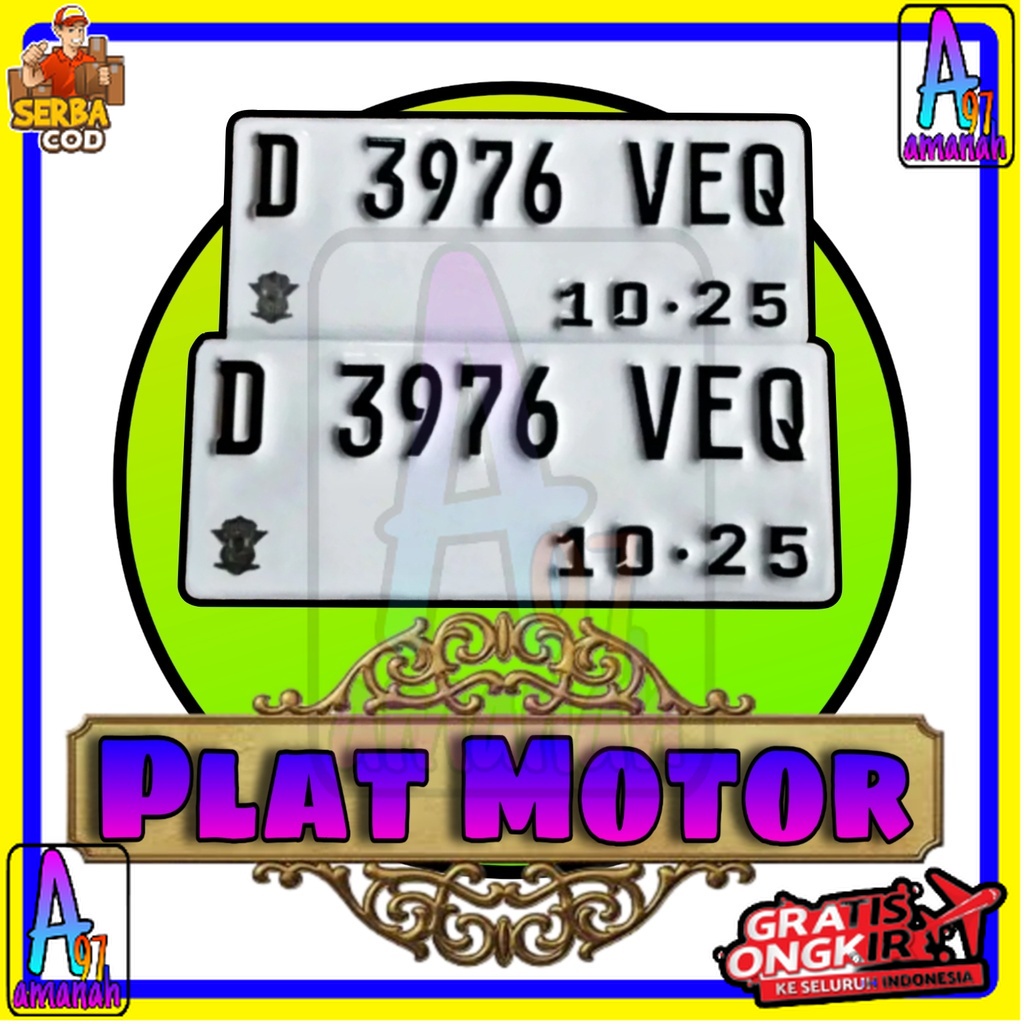 Jual Plat Nomor Motor PUTIH FONT TERBARU / Baut Tanam / Proses Cepat ...