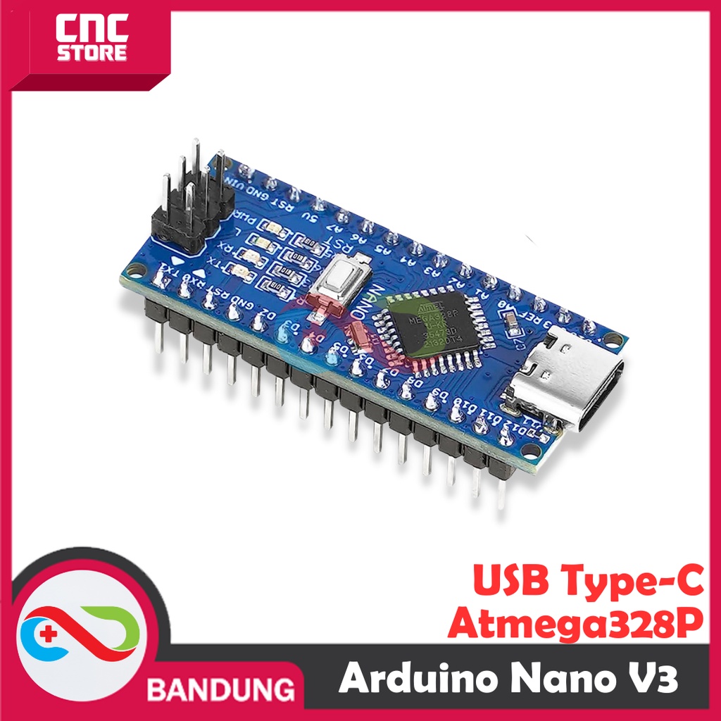 Jual ARDUINO NANO V3 ATMEGA328P CH340G 5V BOARD TYPE-C | Shopee Indonesia