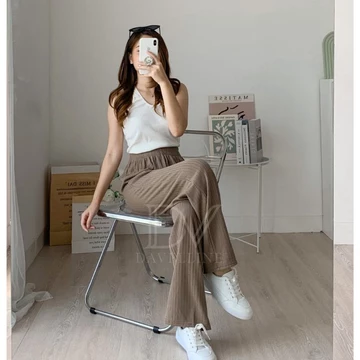 Davelline • Celana Kulot Knit Berkualitas Kinan Knit Pants Premium