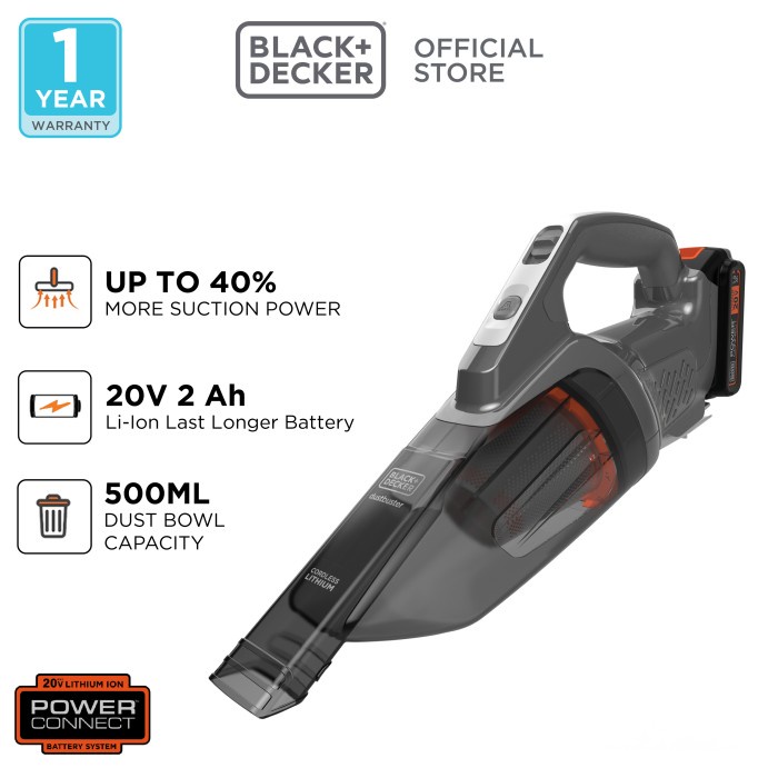 Jual Black+Decker Power Hand Vacuum Cleaner Cordless 2V (BCHV1D1EB1