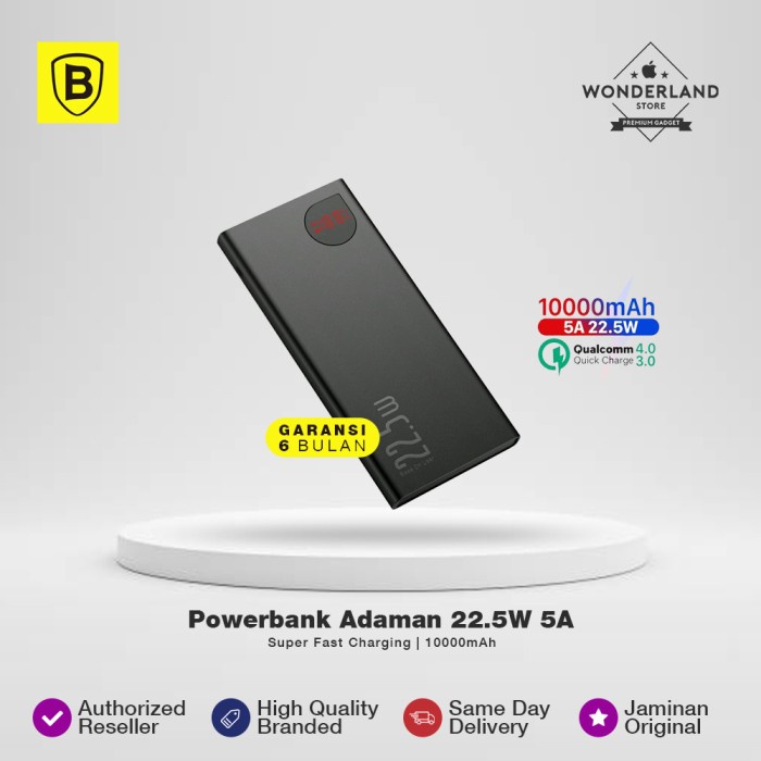 Jual Baseus Pb Powerbank Adaman 22.5W 5A 10.000mAh 20000mAh PD QC with