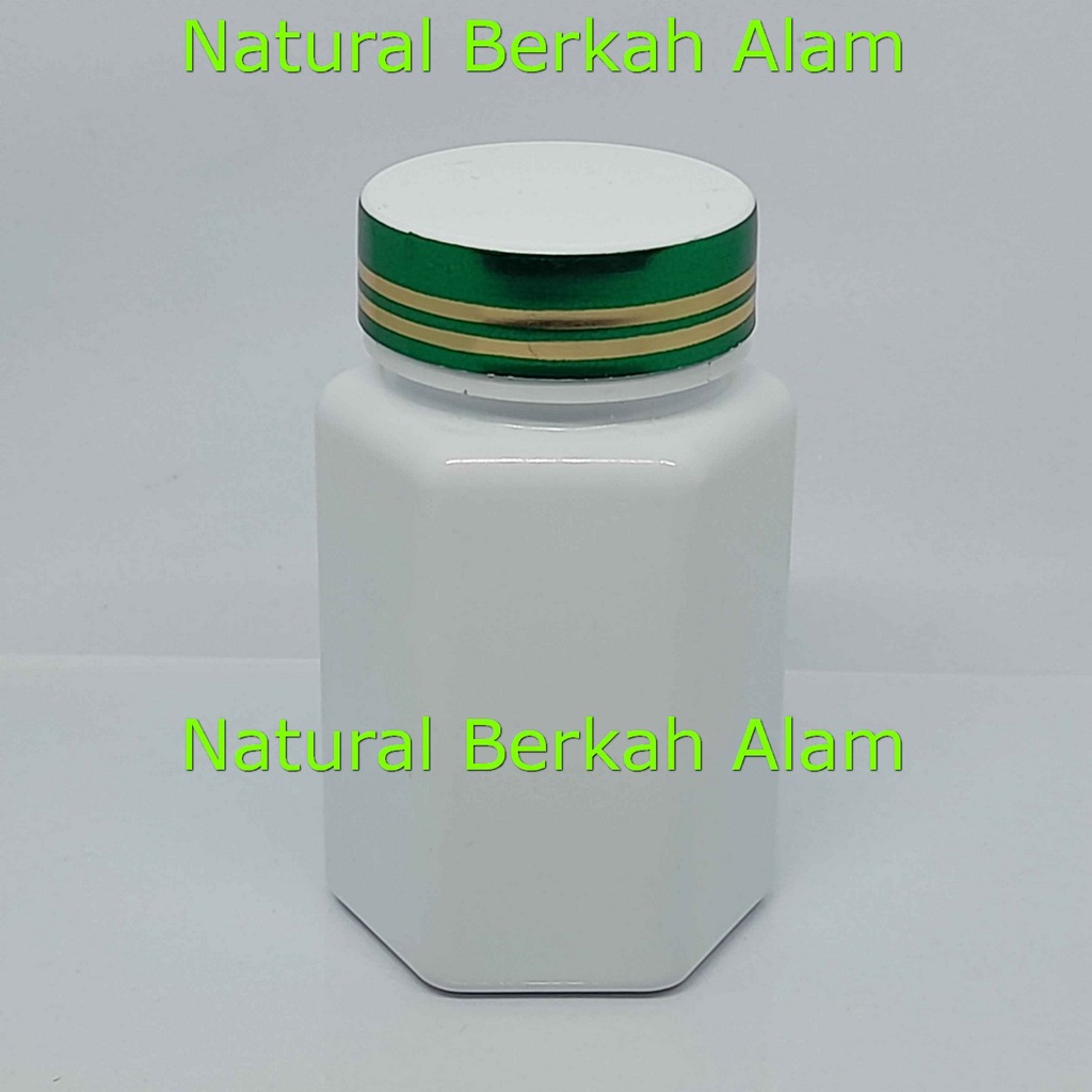 Jual Botol 100 ml PS Hexagon Putih Cap Chrome List Garis / Botol Obat ...