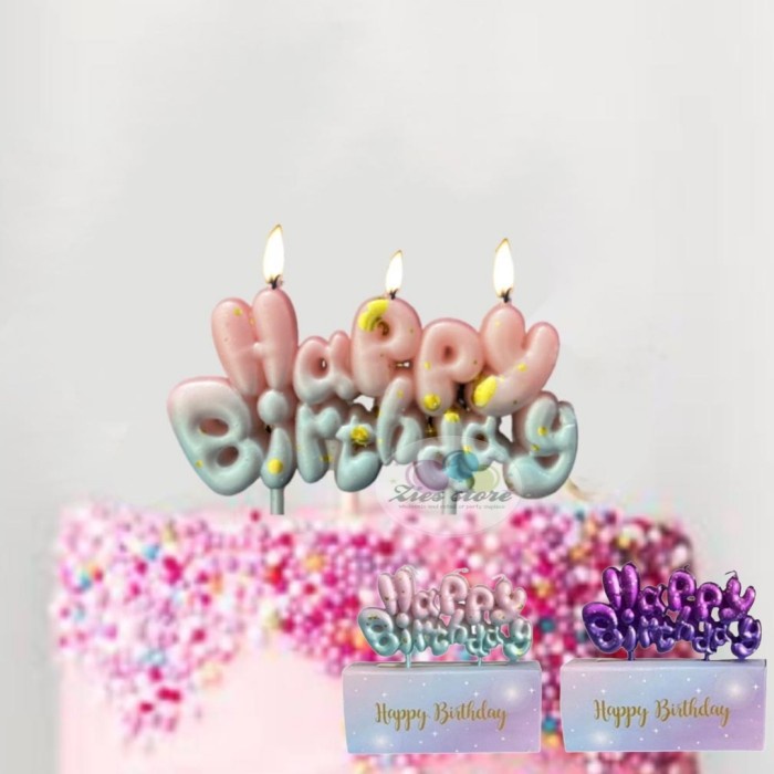 Jual Lilin Happy Birthday / Lilin Ulang Tahun HBD Gradasi | Shopee