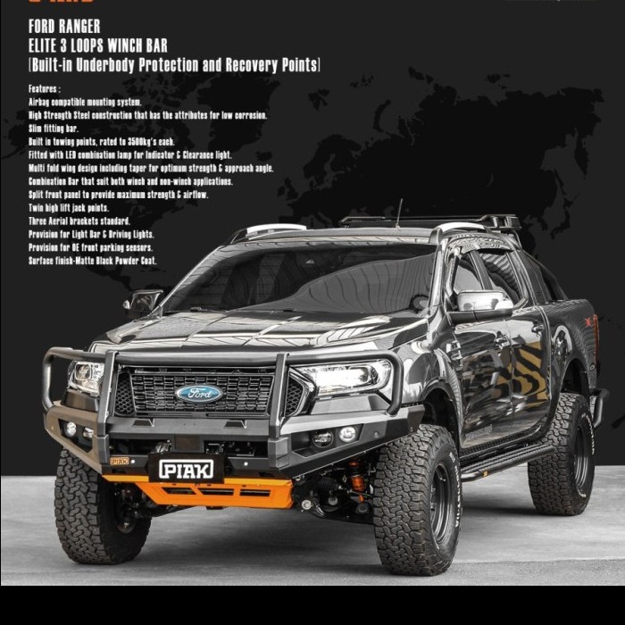 Jual PIAK bullbar Elite 3 Loop Winch Bar Ford Ranger T7 2016+ | Shopee ...