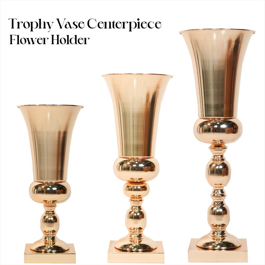 Jual Trophy Vase Centerpiece Flower Holder Vas Bunga Metal Dekorasi