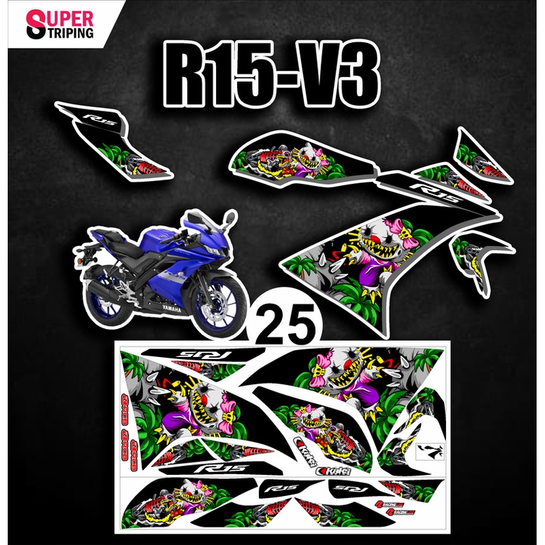 Jual STICKER R15 V3 Varian 25 - Tahun 2017 2018 2019 2020 2021 Desain ...
