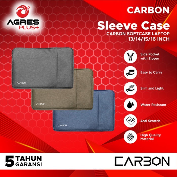 Jual Carbon Sleeve Case Tas Laptop Softcase Waterproof Macbook Lenovo