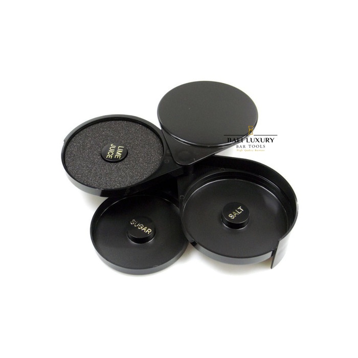 Jual Glass Rimmer / Margarita Salter with 3 Compartments and Sponge