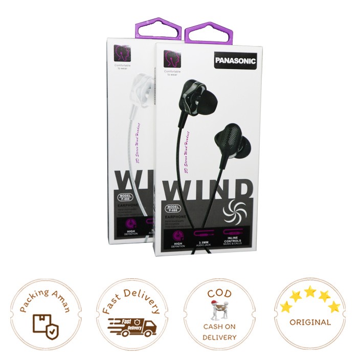 Jual Headset Earphone Wind Branded Super Bass Handsfree High