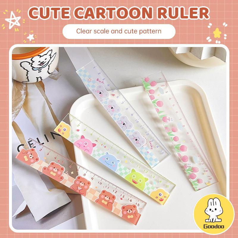 Jual 15cm Bear Rabbit Ruler Multifungsi Diy Alat Gambar Siswa Kartun ...