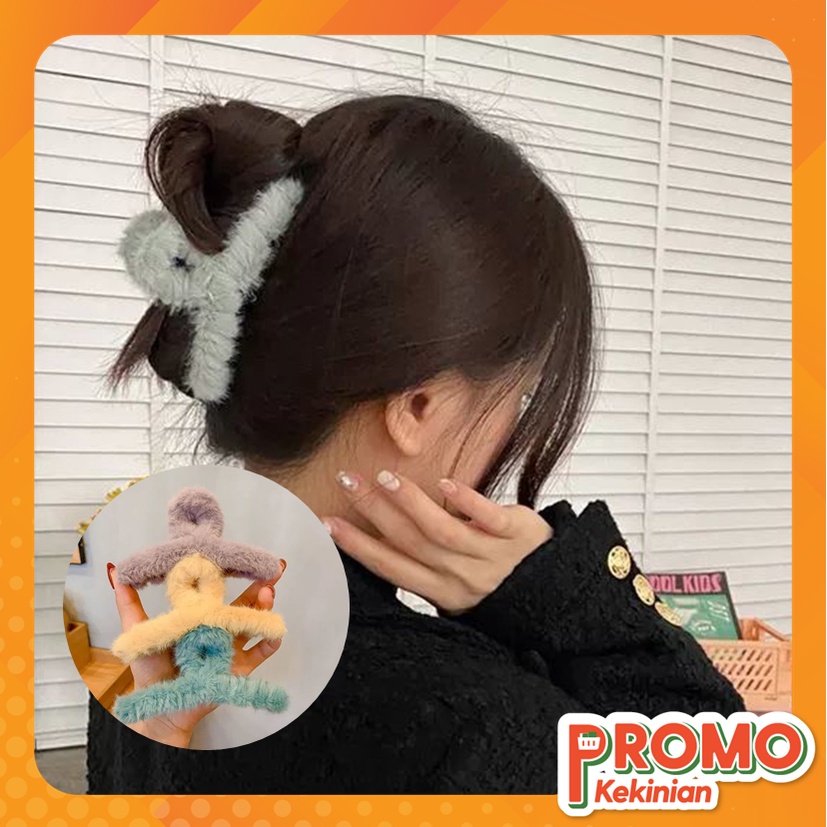 Jual PROMO KEKINIAN - F5428 Jepit Rambut Bulu / Jedai Rambut Bulu Korea ...