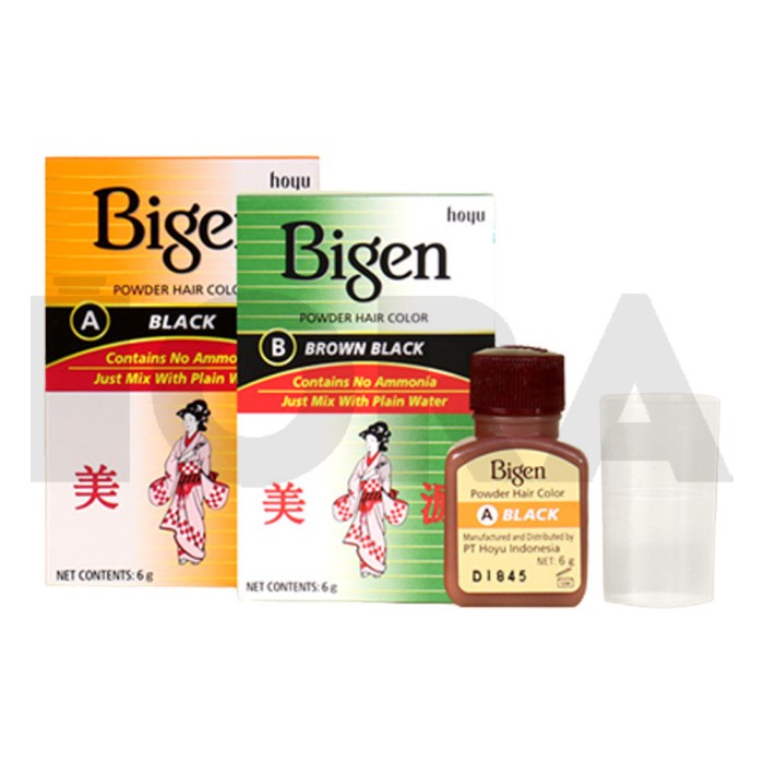 Jual Bigen Powder Hair Dye 6g - Black (A) / Brown Black (B) | Shopee ...