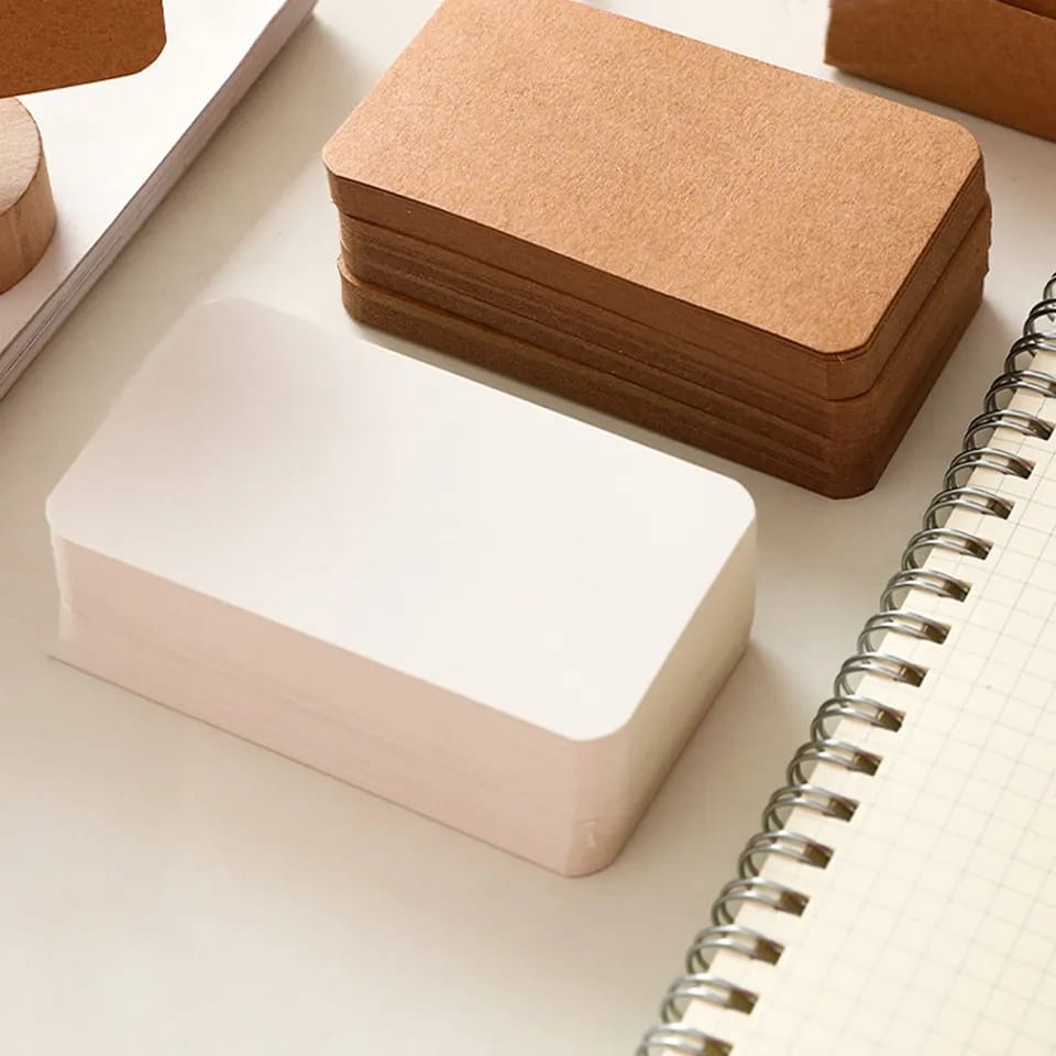 Jual [MILOLI] 100Lembar Kartu Ucapan/ Kartu Kosong Notepad Kertas Kraft ...