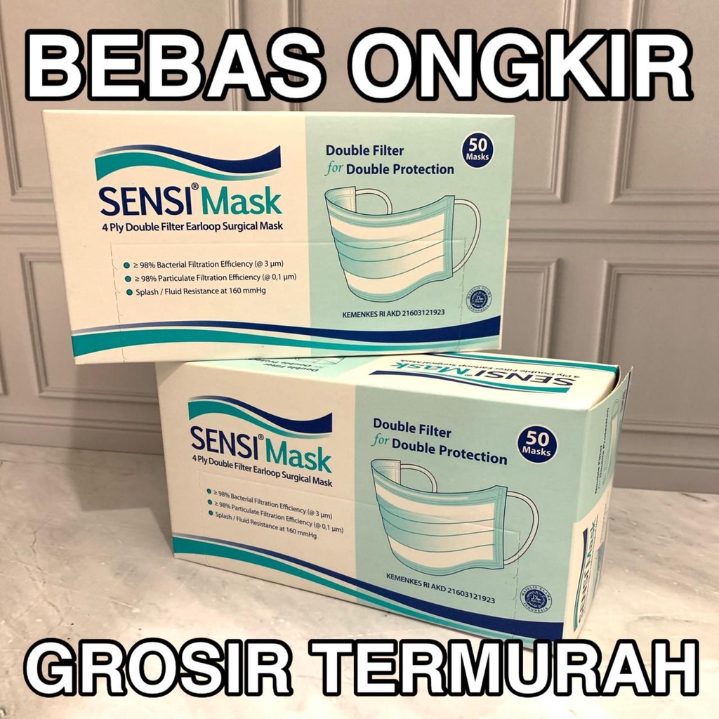 Jual MASKER SENSI EARLOOP SURGICAL SUDAH 4 PLY ISI 50 / CANTEL DI ...