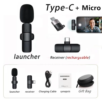 Topspot Mikrofon Nirkabel Lavalier Mic Portabel Audio Video Pembuatan Rekaman Wireless