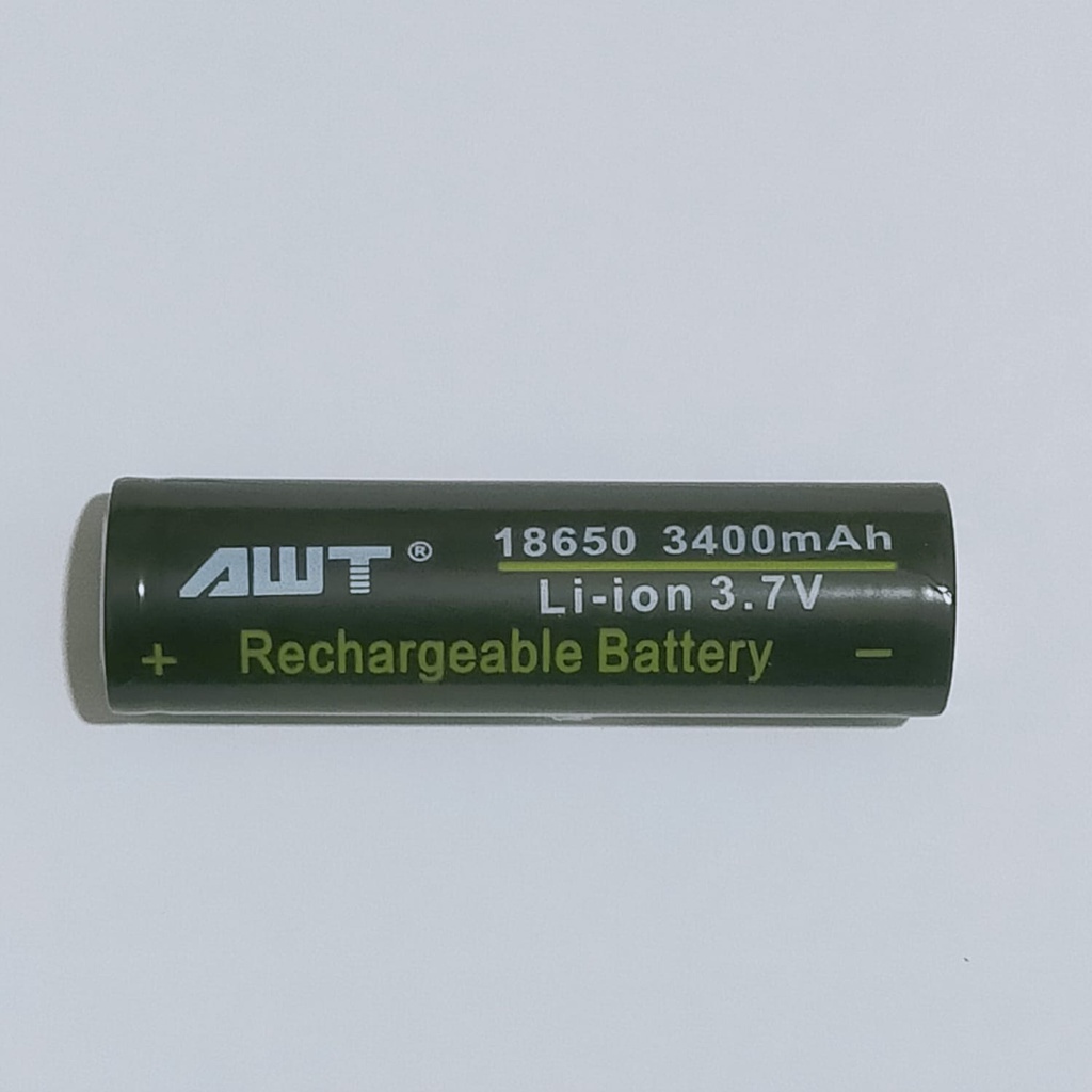 Jual Baterai AWT 18650 3000mah 3.7V hitam (1baterai) | Shopee Indonesia