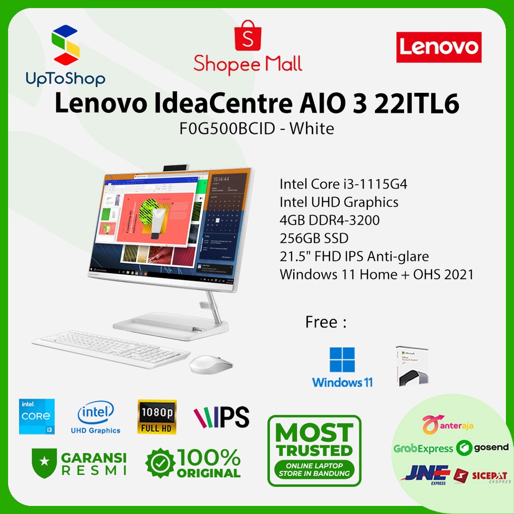 Jual Lenovo Ideacentre Aio Itl Bcid Core I G Gb Gb W Ohs Shopee Indonesia