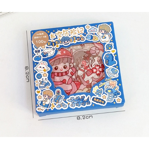 Jual CP Sticker BOX Isi 100 Lembar Sticker 2D Diary Cartoon Lucu stiker ...