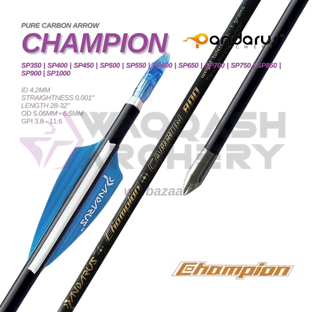 Jual PANDARUS CHAMPION Carbon Arrow ID 4.2mm straightness 0.001 ...